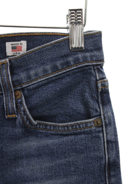 Re/Done Womens Straight Jeans Blue High Rise Button Fly Size 26
