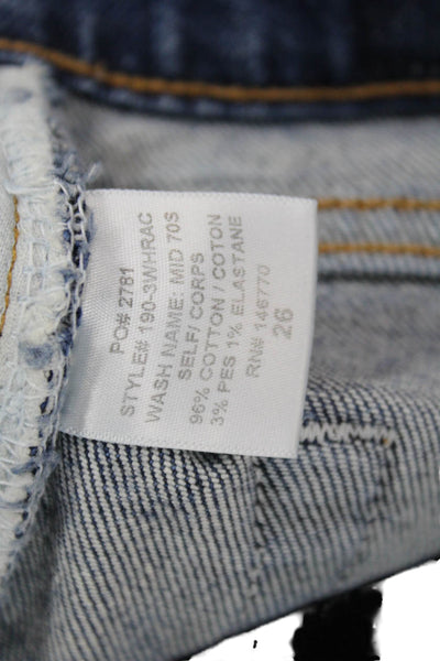 Re/Done Womens Straight Jeans Blue High Rise Button Fly Size 26