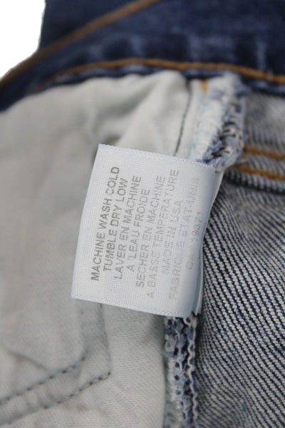Re/Done Womens Straight Jeans Blue High Rise Button Fly Size 26