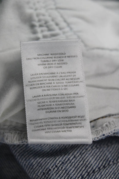 Re/Done Womens Straight Jeans High Rise Blue Cotton Blend Button Size 27