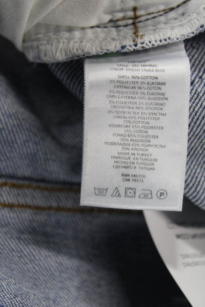 Re/Done Womens Straight Jeans High Rise Blue Cotton Blend Button Size 27
