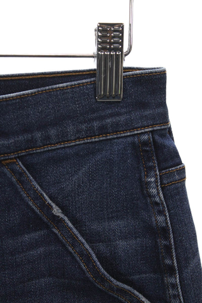 Point Sur Denim Women Cropped Jeans Blue Cotton High Rise Size 26
