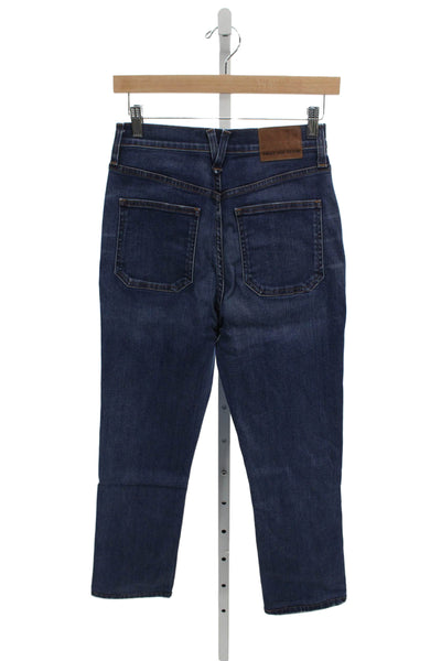 Point Sur Denim Women Cropped Jeans Blue Cotton High Rise Size 26