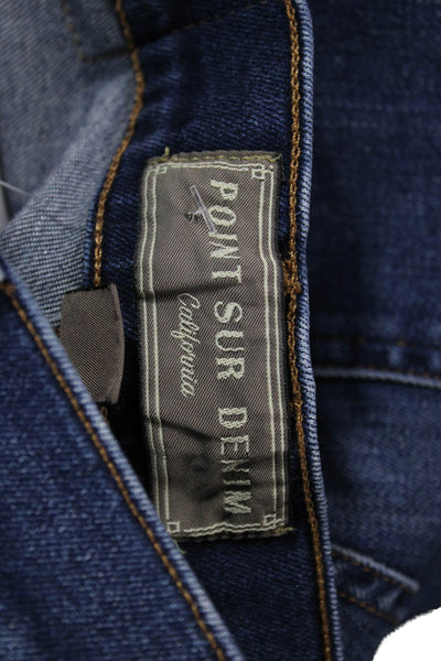 Point Sur Denim Women Cropped Jeans Blue Cotton High Rise Size 26
