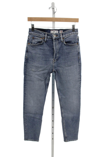 Re/Done Womens Slim Jeans Blue High Rise Size 26