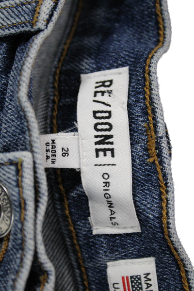 Re/Done Womens Slim Jeans Blue High Rise Size 26
