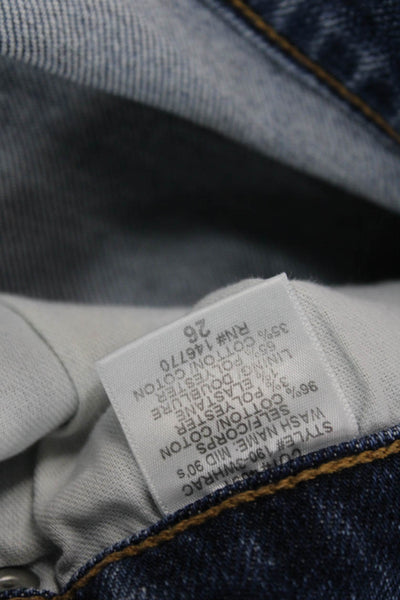 Re/Done Womens Slim Jeans Blue High Rise Size 26