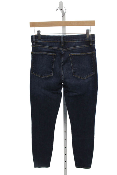 Frame Womens Skinny High Rise Blue Jeans Button Cotton Size 27