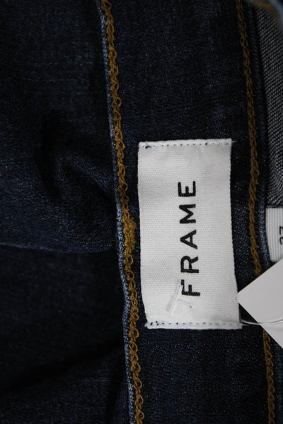 Frame Womens Skinny High Rise Blue Jeans Button Cotton Size 27