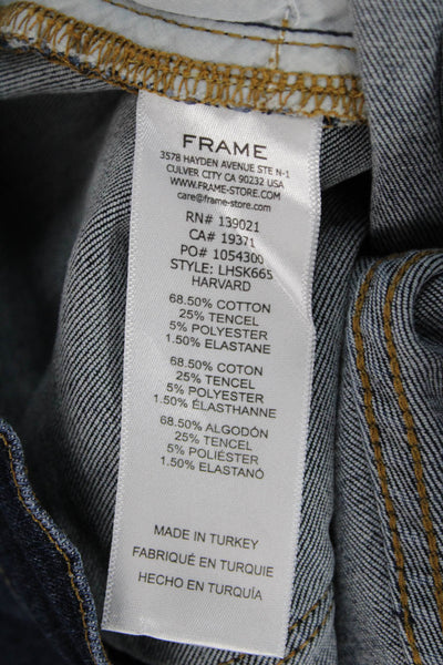 Frame Womens Skinny High Rise Blue Jeans Button Cotton Size 27