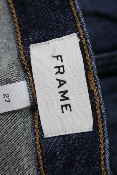 Frame Womens Skinny Jeans Blue High Rise Button Cotton Size 27