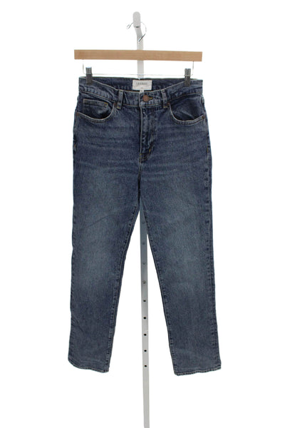 La Ligne Womens Straight High Rise Blue Jeans 30 Inseam Size 26