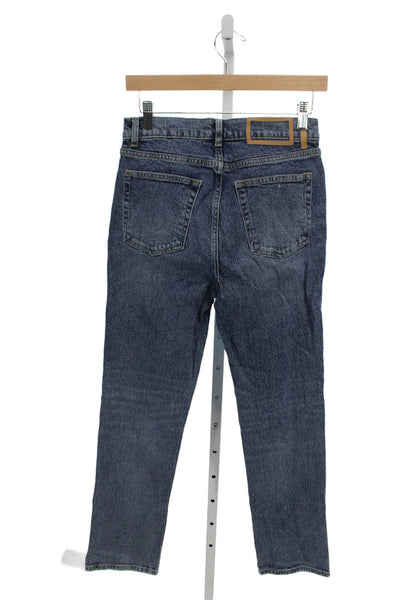 La Ligne Womens Straight High Rise Blue Jeans 30 Inseam Size 26