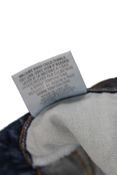 Re/Done Women Tapered Jeans Blue High Rise Cotton Blend Size 26
