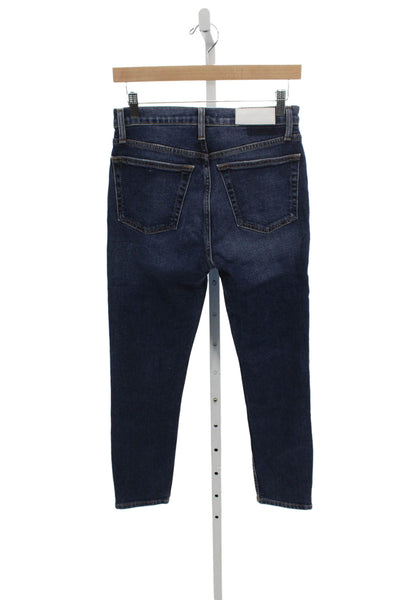 Re/Done Womens Skinny High Rise Blue Cotton Blend Jeans Size 26