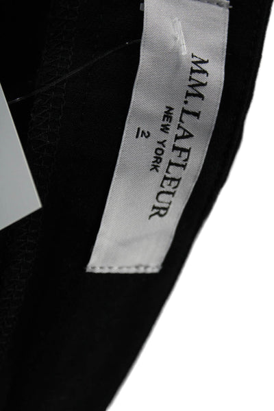 M.M. Lafleur Womens Cropped Black Pants Size 2