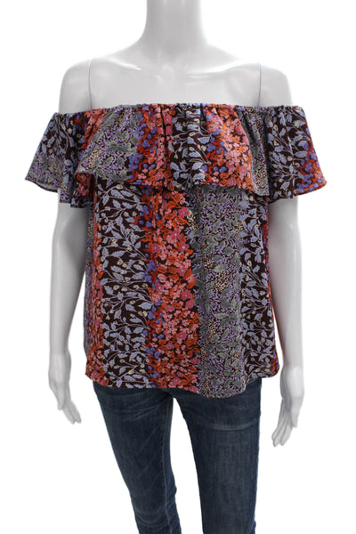 Maeve Anthropologie Women Blouse Multicolor Floral Off Shoulder Size M