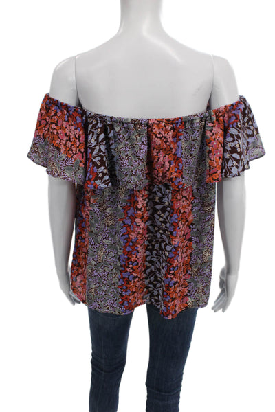 Maeve Anthropologie Women Blouse Multicolor Floral Off Shoulder Size M