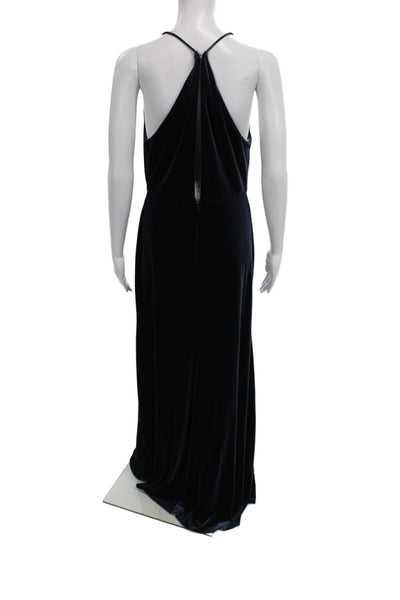 Jenny Yoo Collection Clothing Womens V Neck Sleeveless Long Dress Blue Size 10