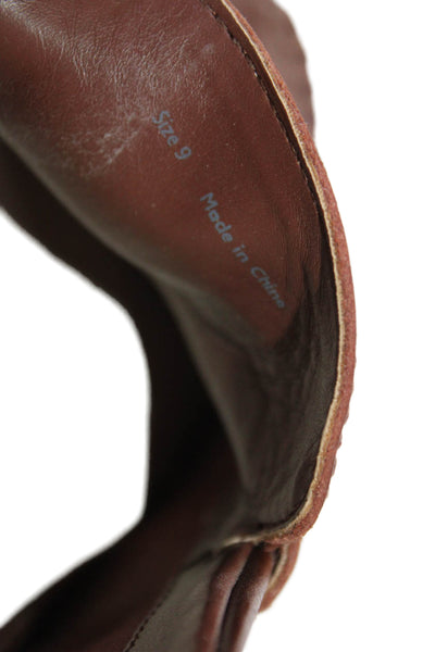 Dolce Vita Women's Leather Block Heel Slingback Sandals Brown Size 9