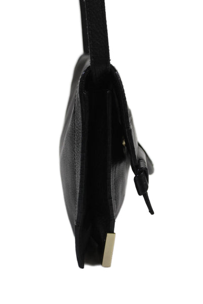 Foley + Corinna Women's Snap Closure Leather Shoulder Handbag Black