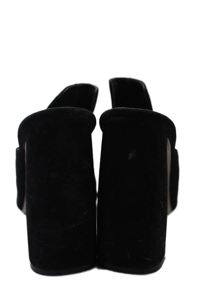 Saks Fifth Avenue Womens Open Toe Block High Heels Mules Shoes Black Size 9M