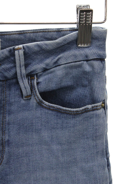 Frame Womens Cropped Jeans Blue Mid Rise Cotton Button Size 24
