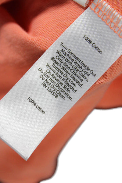 Vineyard Vines Women Basic Orange Cotton Crew Neck Long Sleeve T-Shirt Size L