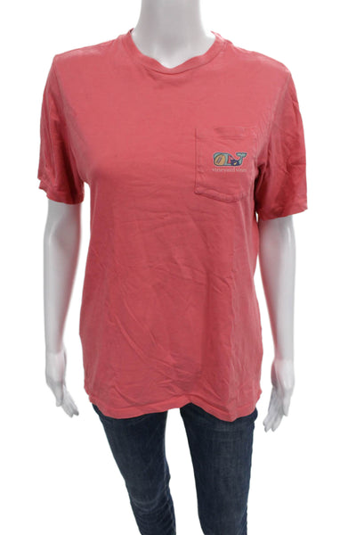 Vineyard Vines Mens Basic Graphic Red Cotton Crewneck Tee Short Sleeve Size L