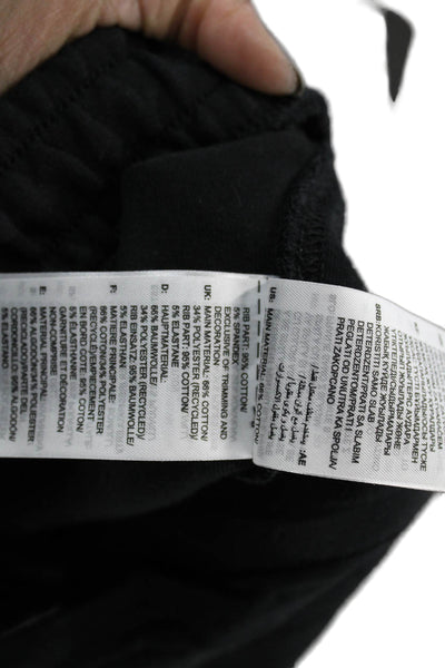 Adidas Unisex Adults Jogger Pants Black Drawstring Cotton Blend Size S