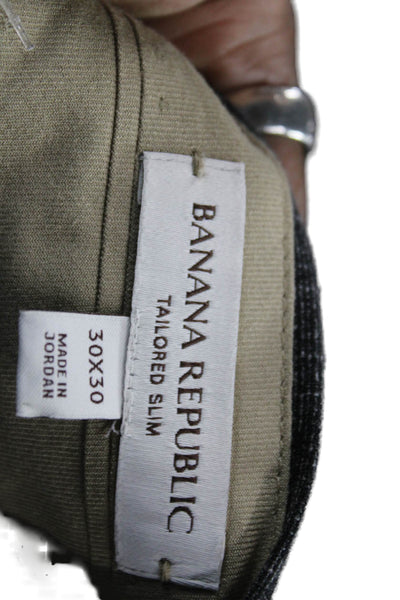Banana Republic Mens Dress Pants Gray Button Cotton Size 30