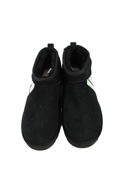 Ugg Mens Suede Graphic Print Mini Ankle Boots Shoes Black Size 10