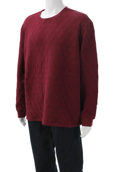 Club Room Mens Cotton Geometric Crew Neck Pullover Sweatshirt Red Size 2XL