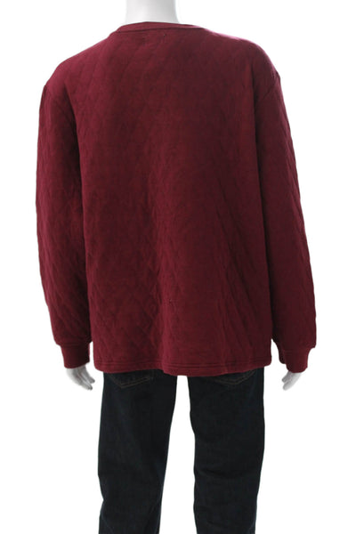 Club Room Mens Cotton Geometric Crew Neck Pullover Sweatshirt Red Size 2XL