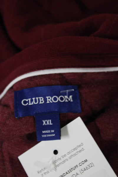 Club Room Mens Cotton Geometric Crew Neck Pullover Sweatshirt Red Size 2XL