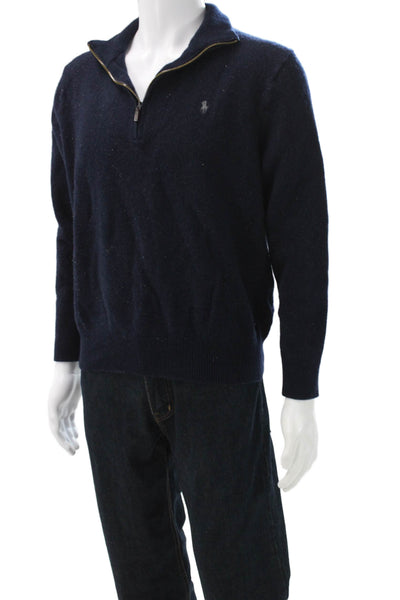 Polo Ralph Lauren Mens Pullover Sweater Mock Neck Blue Wool Size 2XL