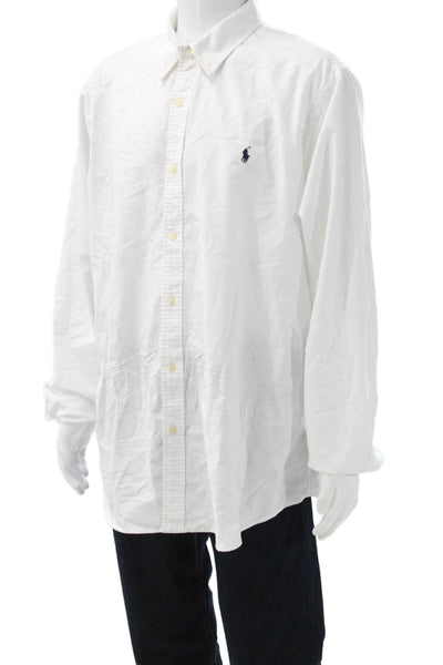 Polo Ralph Lauren Mens Cotton Collar Classic Fit Button Down Shirt White Sz XXL
