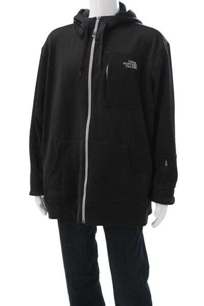 The North Face Mens Full Zip Hoodie Black High Neck Size 2XL