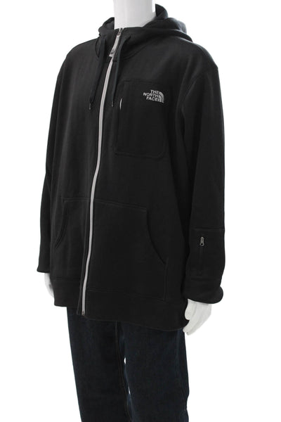 The North Face Mens Full Zip Hoodie Black High Neck Size 2XL