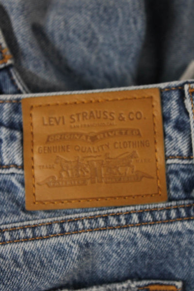 Levis Womens Wide-Leg Jeans High Waist Blue Button 100% Cotton Size 29