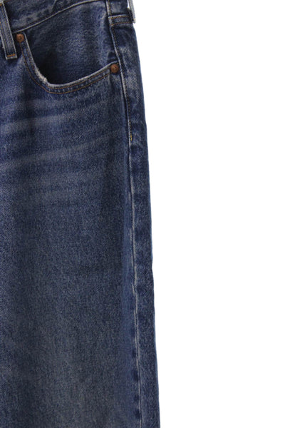 Levis Mens Straight Jeans Blue High Waist Cotton Button Size 28