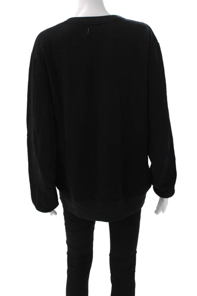 Cotton Citizen Womens Pullover Sweatshirt Black Crew Neck Long Sleeve Size M