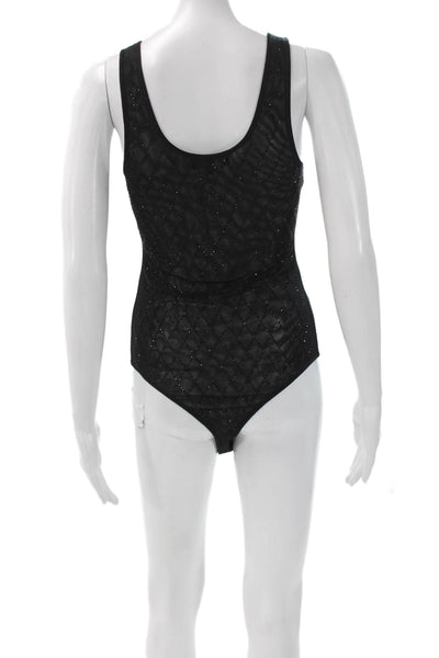 Generation Love Womens Sleeveless Scoop Neck Argyle One Piece Black Size M