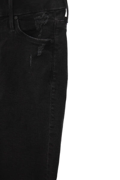 Mother Womens Skinny Black High Rise Jeans Cotton Size 24