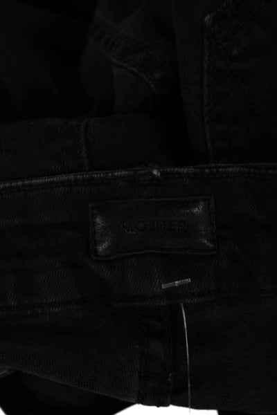 Mother Womens Skinny Black High Rise Jeans Cotton Size 24