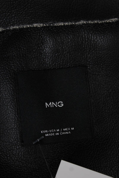 MNG Women Coat Beige Faux Shearling Toggle Size M