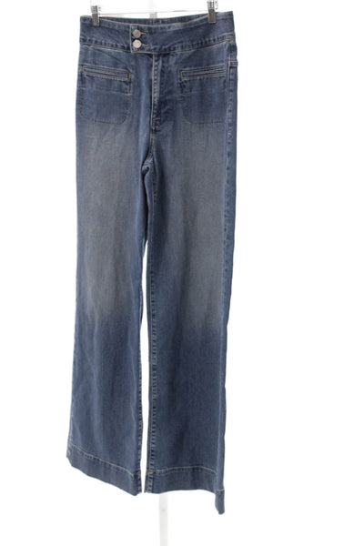 Frame Womens Wide Leg Jeans Blue High Rise Button Fly Size 29