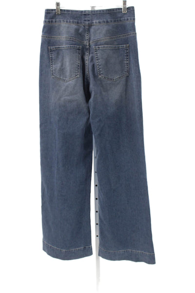Frame Womens Wide Leg Jeans Blue High Rise Button Fly Size 29