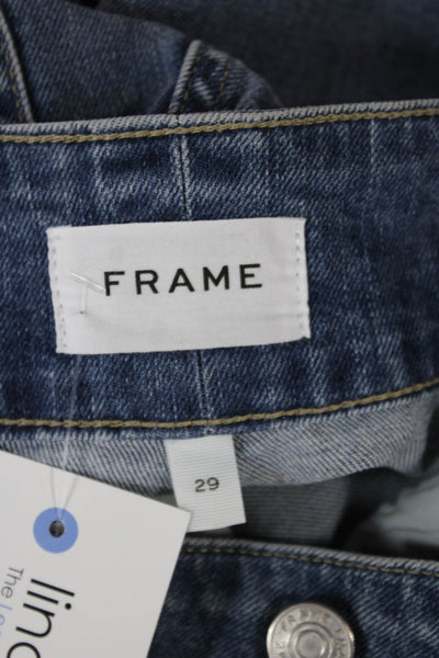 Frame Womens Wide Leg Jeans Blue High Rise Button Fly Size 29