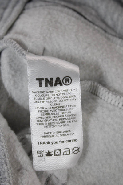 TNA Women Sweatpants Gray Fleece Drawstring Solid Size S